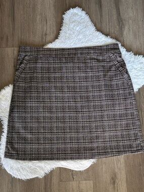 Skies Are Blue Curvy Brown Pencil Skirt